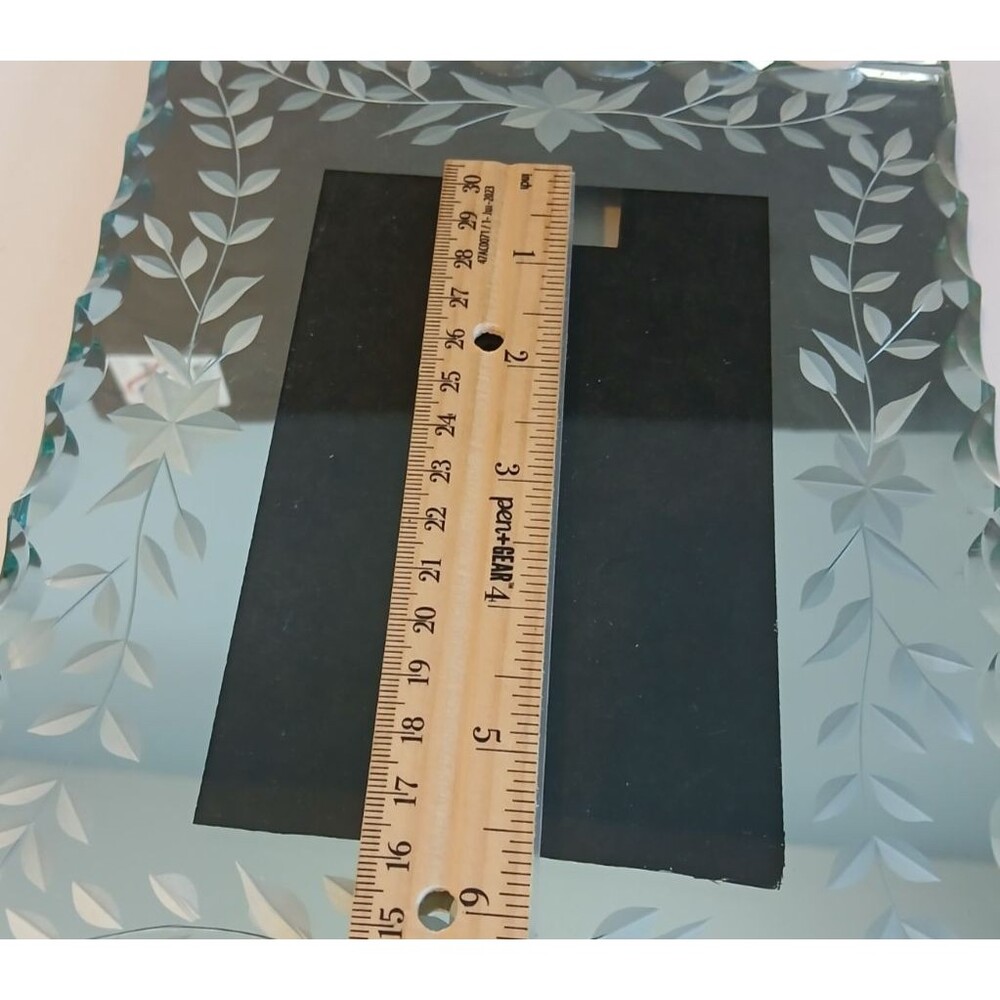 VTG Italian Venetian Style MIRROR ETCHED 4x6 Photo Picture Frame 9" x 7" frame - Picture 15 of 15